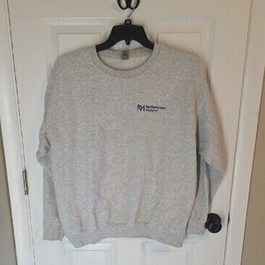 Northwestern Gildan Light Gray Men's Crewneck Sweater